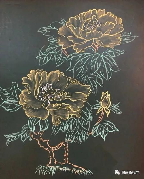黑板粉笔花花